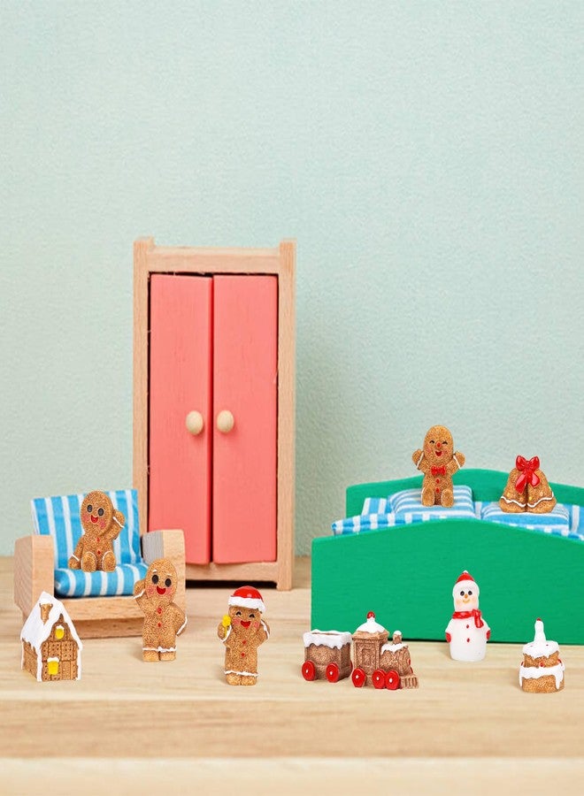 STEFORD 30 Pcs Gingerbread Man Figurines, Christmas Resin Ornaments Tiny Xmas Fairy Garden Ornament for Seasonal Holiday Doll House Snow Globes Home Decorations - Image 5